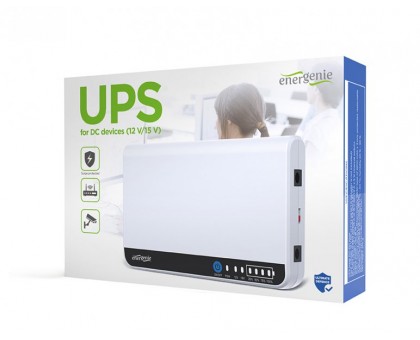 Джерело безперебійного живлення EnerGenie EG-UPS-DC18 12/15В (для роутерів) біле Джерело безперебійного живлення EnerGenie EG-UPS-DC18 12/15В (для роутерів) біле