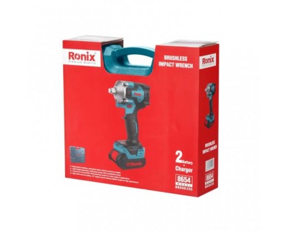 Гайковерт ударний акумуляторний Ronix 8654, 20В, 350Нм, комплект Гайковерт ударний акумуляторний Ronix 8654, 20В, 350Нм, комплект