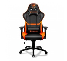 Крісло геймерське Cougar Armor Black/Orange, дихаюча екошкіра, сталевий каркас, чорний+оранжевий