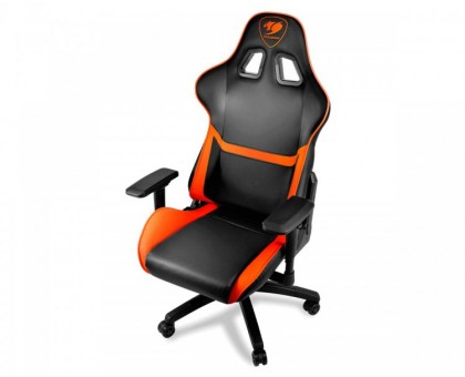 Крісло геймерське Cougar Armor Black/Orange, дихаюча екошкіра, сталевий каркас, чорний+оранжевий
