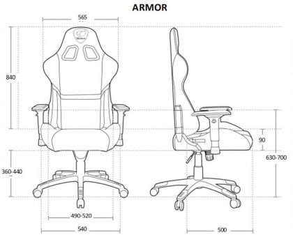 Крісло ігрове ARMOR , чорний
