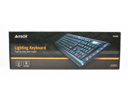 Клавіатура A4Tech KD-600L USB, чорна, з світлодіодним підсвічуванням символів Клавіатура A4Tech KD-600L USB, чорна, з світлодіодним підсвічуванням символів