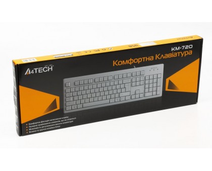 Клавіатура A4Tech KM-720 USB, біла, Rus + Ukr, ergonomic Клавіатура A4Tech KM-720 USB, біла, Rus + Ukr, ergonomic
