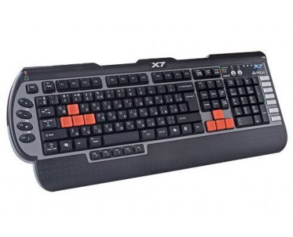 Клавіатура A4Tech X7-G800V USB, чорна, Інноваційна ігрова, з дод клавішами, мультимедійна, USB порт виходи для навушників і мікрофону. 4 Speed, водонепроникна 22hot keys Клавіатура A4Tech X7-G800V USB, чорна, Інноваційна ігрова, з дод клавішами, мультимедійна, USB порт виходи для навушників і мікрофону. 4 Speed, водонепроникна 22hot keys