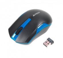 Миша A4Tech G3-200N (Black+Blue) USB V-Track , бездротова, 1000dpi, чорна+ блакитний