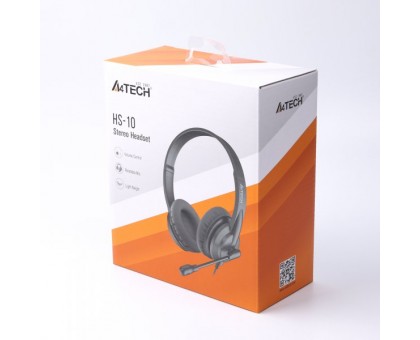 A4Tech HS-10 навушники з мікрофоном та регулятором гучності, колір чорний