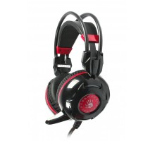 Навушники A4Tech Bloody G300 (Black+Red) ігрові з мікрофоном, неонове підсвічування, чорні