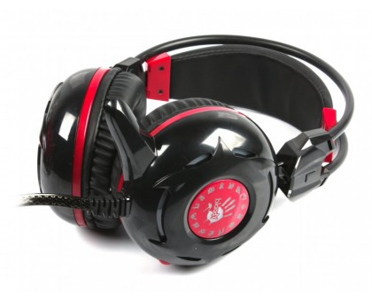 Навушники A4Tech Bloody G300 (Black+Red) ігрові з мікрофоном, неонове підсвічування, чорні Навушники A4Tech Bloody G300 (Black+Red) ігрові з мікрофоном, неонове підсвічування, чорні