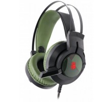 Навушники ігрові Bloody J437  з мікрофоном, колір чорний+ зелений, підсвічування