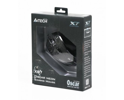 Миша ігрова A4Tech X87 (Maze), USB, X7 Oscar Neon, Optical 2400 CPI, чорна Миша ігрова A4Tech X87 (Maze), USB, X7 Oscar Neon, Optical 2400 CPI, чорна