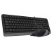 Комплект клавіатура+мишка A4Tech F1010 (Grey) Fstyler, дротовий, USB, чорний+сірий колір