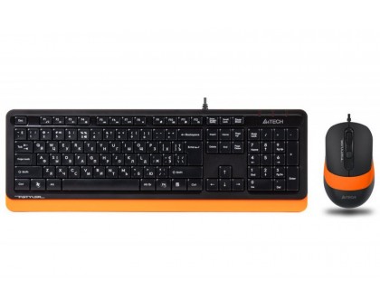 Комплект клавіатура+мишка A4Tech F1010 (Orange) Fstyler, дротовий, USB, чорний+помаранчевий колір Комплект клавіатура+мишка A4Tech F1010 (Orange) Fstyler, дротовий, USB, чорний+помаранчевий колір