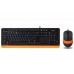 Комплект клавіатура+мишка A4Tech F1010 (Orange) Fstyler, дротовий, USB, чорний+помаранчевий колір