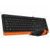 Комплект клавіатура+мишка A4Tech F1010 (Orange) Fstyler, дротовий, USB, чорний+помаранчевий колір
