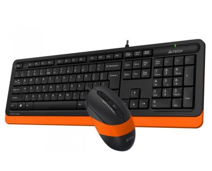 Комплект клавіатура+мишка A4Tech F1010 (Orange) Fstyler, дротовий, USB, чорний+помаранчевий колір Комплект клавіатура+мишка A4Tech F1010 (Orange) Fstyler, дротовий, USB, чорний+помаранчевий колір