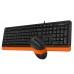 Комплект клавіатура+мишка A4Tech F1010 (Orange) Fstyler, дротовий, USB, чорний+помаранчевий колір