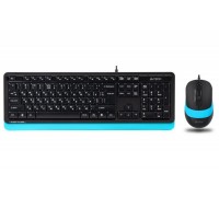 Комплект клавіатура+мишка A4Tech F1010 (Blue) Fstyler, дротовий, USB, чорний+блакитний колір