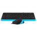 Комплект клавіатура+мишка A4Tech F1010 (Blue) Fstyler, дротовий, USB, чорний+блакитний колір
