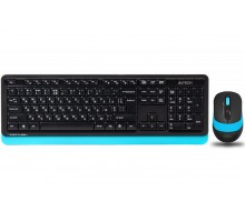 Комплект клавіатура+мишка A4Tech FG1010 (Blue) Fstyler,  бездротовий, USB, чорний+блакитний