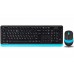 Комплект клавіатура+мишка A4Tech FG1010 (Blue) Fstyler, бездротовий, USB, чорний+блакитний