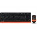 Комплект клавіатура+мишка A4Tech FG1010 (Orange) Fstyler, бездротовий, чорний+помаранчевий колір
