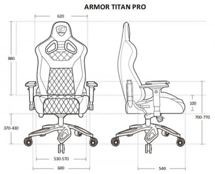 Крісло ігрове ARMOR TITAN PRO , чорний- помаранч Крісло ігрове ARMOR TITAN PRO , чорний- помаранч