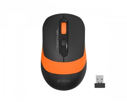 Миша бездротова A4Tech Fstyler FG10S (Orange), безшумна, USB, колір чорний+помаранчевий Миша бездротова A4Tech Fstyler FG10S (Orange), безшумна, USB, колір чорний+помаранчевий