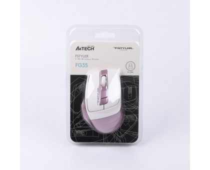 Миша бездротова A4Tech Fstyler FG35 (Pink), USB, колір білий+рожевий Миша бездротова A4Tech Fstyler FG35 (Pink), USB, колір білий+рожевий