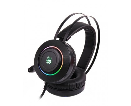 Гарнітура ігрова Bloody G521 (Black) з мікрофоном, Hi Fi, 7.1 віртуальний звук, підсвічування 7 кольорів, USB чорні