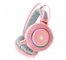 Гарнітура ігрова Bloody G521 (Pink) з мікрофоном, Hi Fi, 7.1 віртуальний звук, підсвічування 7 кольорів, USB рожеві