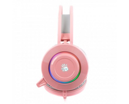Гарнітура ігрова Bloody G521 (Pink) з мікрофоном, Hi Fi, 7.1 віртуальний звук, підсвічування 7 кольорів, USB рожеві Гарнітура ігрова Bloody G521 (Pink) з мікрофоном, Hi Fi, 7.1 віртуальний звук, підсвічування 7 кольорів, USB рожеві