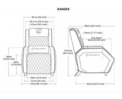 Крісло-софа Cougar Ranger, колір чорний+ рожевий Крісло-софа Cougar Ranger, колір чорний+ рожевий