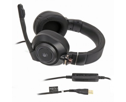 Гарнітура ігрова Bloody G580 (Black) з мікрофоном, складна конструкція, 7.1 віртуальний звук, RGB підсвічування, USB Гарнітура ігрова Bloody G580 (Black) з мікрофоном, складна конструкція, 7.1 віртуальний звук, RGB підсвічування, USB
