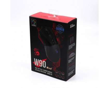 Миша ігрова A4Tech W90 Max Bloody (Stone black), активоване ПЗ Bloody, RGB, 10000 CPI, 50M натискань, чорний Миша ігрова A4Tech W90 Max Bloody (Stone black), активоване ПЗ Bloody, RGB, 10000 CPI, 50M натискань, чорний