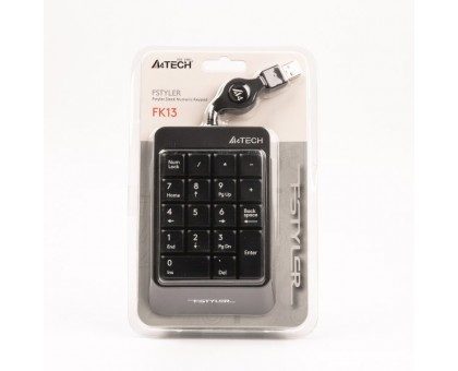 Клавіатура цифрова A4Tech FK13 (Grey), USB, кабель, що змотується (70 см) сіра Клавіатура цифрова A4Tech FK13 (Grey), USB, кабель, що змотується (70 см) сіра