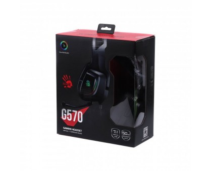 Гарнітура ігрова Bloody G570 з мікрофоном, Hi Fi, 7.1 віртуальний звук, RGB підсвічування, USB Гарнітура ігрова Bloody G570 з мікрофоном, Hi Fi, 7.1 віртуальний звук, RGB підсвічування, USB