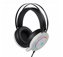 Гарнітура ігрова Bloody G521 (White) з мікрофоном, Hi Fi, 7.1 віртуальний звук, підсвічування 7 кольорів, USB, колір білий