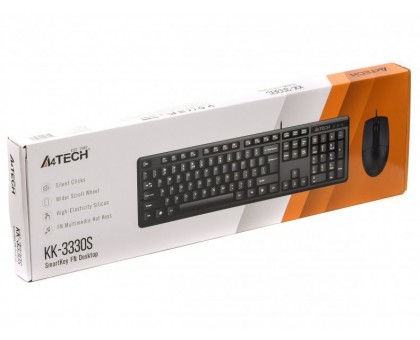 Комплект клавіатура+мишка A4Tech KK-3+OP-330S, USB, Чорна Комплект клавіатура+мишка A4Tech KK-3+OP-330S, USB, Чорна