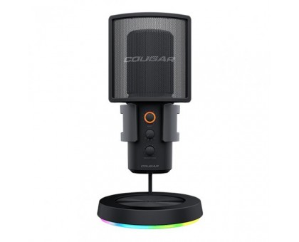 Мікрофон Cougar Screamer X настільний, підставка RGB із концентратором USB 3.0, чорний
