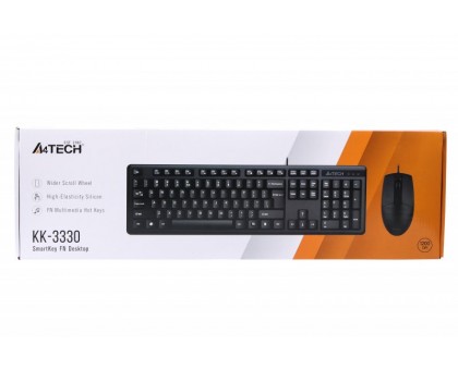 Комплект клавіатура+мишка A4Tech KK-3+OP-330, USB, Чорна Комплект клавіатура+мишка A4Tech KK-3+OP-330, USB, Чорна