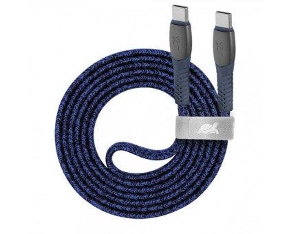 Кабель USB 2.0, PS6105 BL12, Type-C/Type-C, 3А, 60Вт, синій Кабель USB 2.0, PS6105 BL12, Type-C/Type-C, 3А, 60Вт, синій