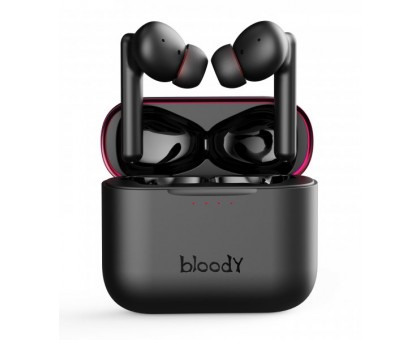 Навушники вакуумні вкладиші Bloody M90 Bloody (Black+Red), бездротові, , бездротова зарядка, колір чорний з червоним Навушники вакуумні вкладиші Bloody M90 Bloody (Black+Red), бездротові, , бездротова зарядка, колір чорний з червоним
