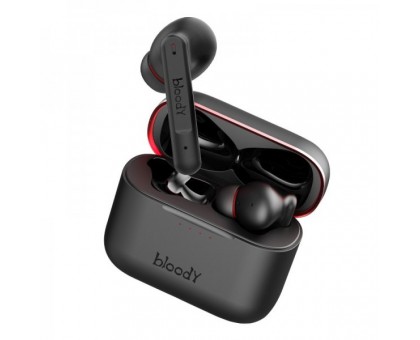 Навушники вакуумні вкладиші Bloody M90 Bloody (Black+Red), бездротові, , бездротова зарядка, колір чорний з червоним Навушники вакуумні вкладиші Bloody M90 Bloody (Black+Red), бездротові, , бездротова зарядка, колір чорний з червоним