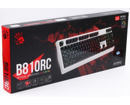 Механічна клавіатура A4Tech Bloody B810RC NetBee+ KT15, колір білий, USB