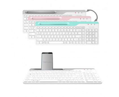 Клавіатура бездротова A4Tech FBK27C AS (White) Fstyler, (BT + 2.4 ГГц), з акумулятором, quiet key, колір білий Клавіатура бездротова A4Tech FBK27C AS (White) Fstyler, (BT + 2.4 ГГц), з акумулятором, quiet key, колір білий