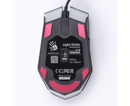 Миша ігрова A4-Tech Bloody A70A (Matte Black), металеві ніжки, чорна матова Миша ігрова A4-Tech Bloody A70A (Matte Black), металеві ніжки, чорна матова