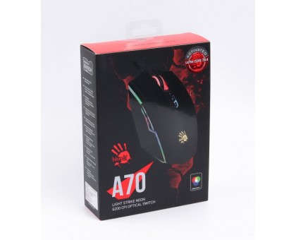 Миша ігрова A4-Tech Bloody A70A (Matte Black), металеві ніжки, чорна матова Миша ігрова A4-Tech Bloody A70A (Matte Black), металеві ніжки, чорна матова