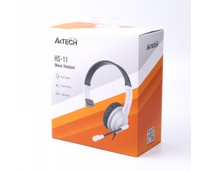 A4Tech HS-11 навушники з мікрофоном та регулятором гучності, колір чорний+білий A4Tech HS-11 навушники з мікрофоном та регулятором гучності, колір чорний+білий