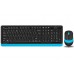 Комплект клавіатура+мишка A4Tech FG1010S (Blue) Fstyler, бездротовий, чорний+блакитний колір