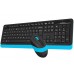 Комплект клавіатура+мишка A4Tech FG1010S (Blue) Fstyler, бездротовий, чорний+блакитний колір